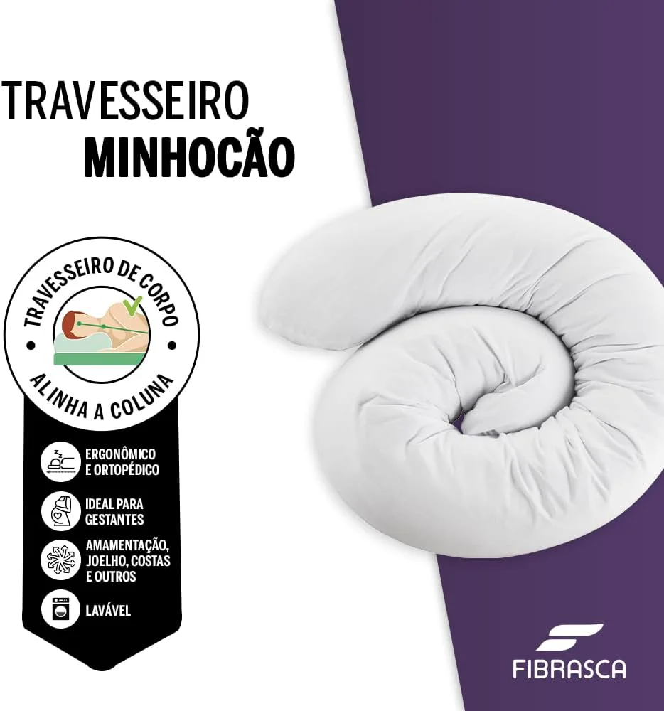 Travesseiro Minhocão Fibrasca 21 × 150 cm