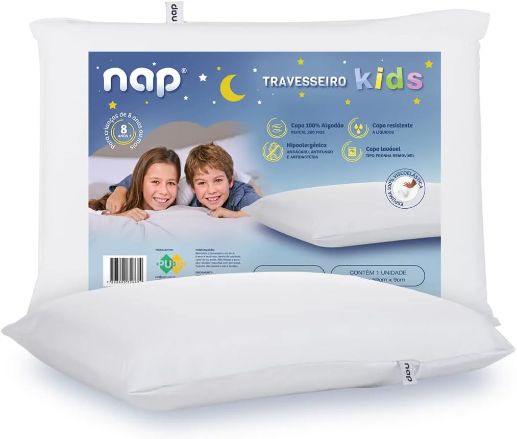 Travesseiro Kids Infantojuvenil Viscoelástico Nap